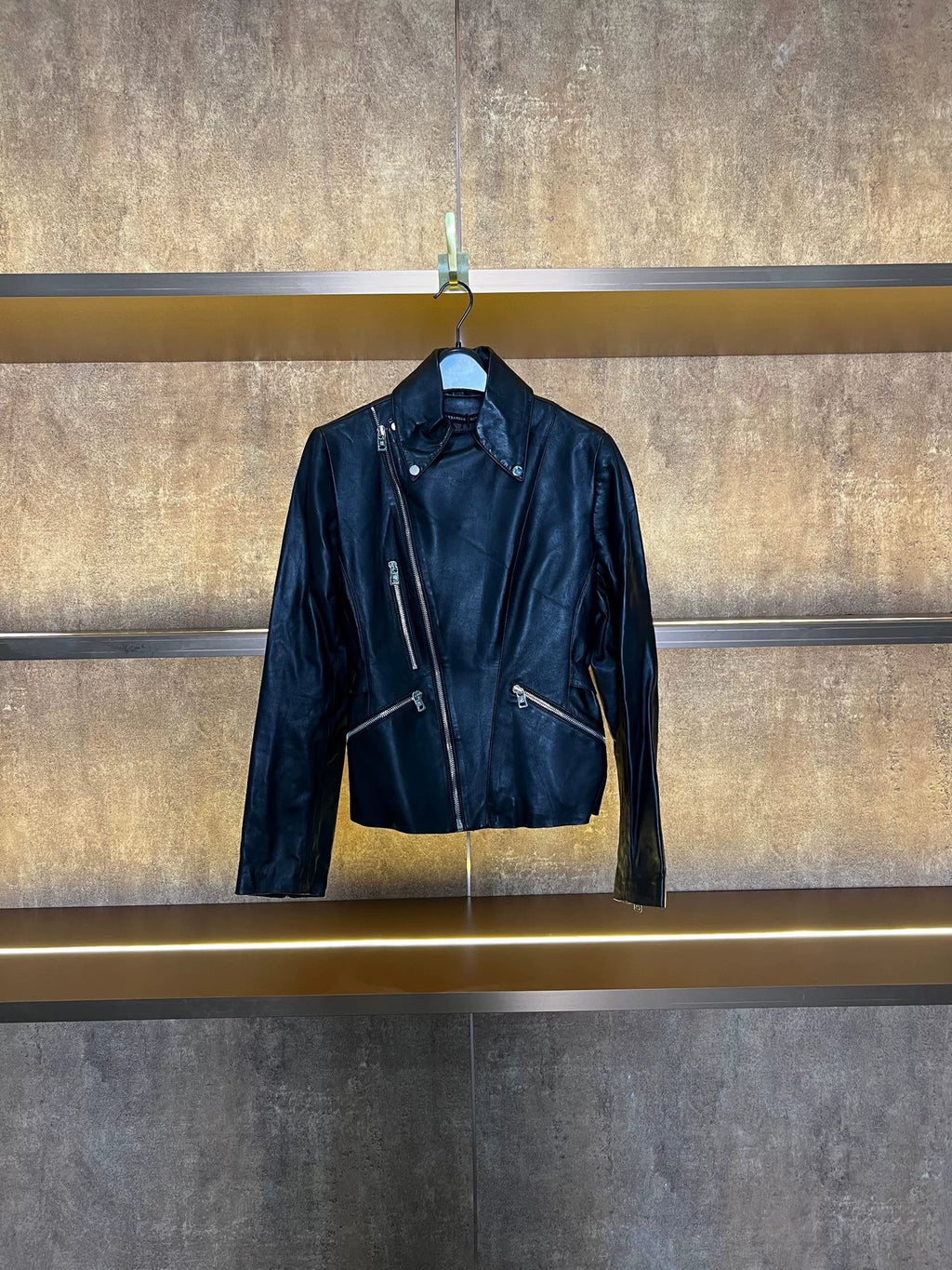 Alexander McQueen Diagonal Zip Leather Jacket