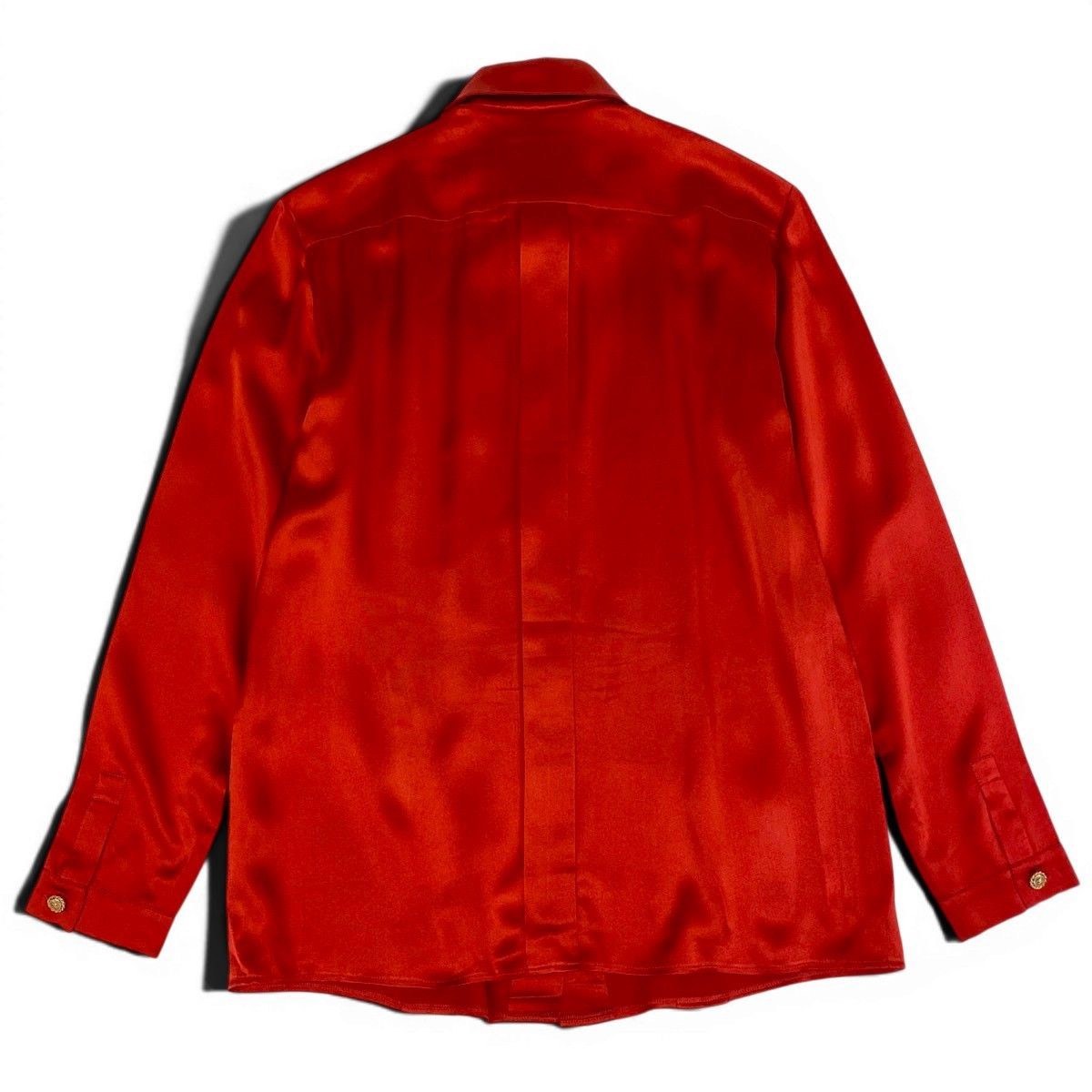 Chanel Red Gold Button Long Sleeve Shirt