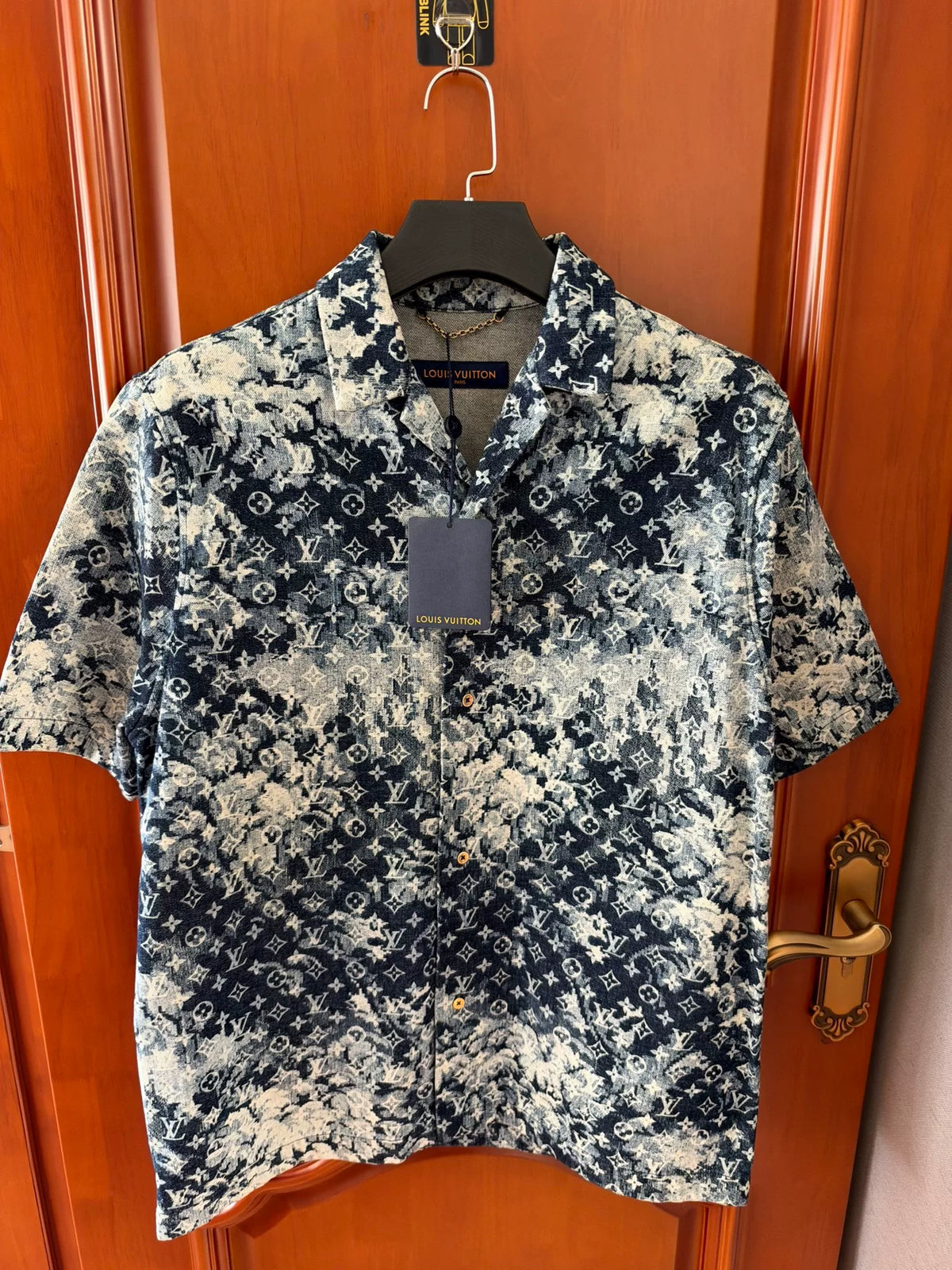 Louis Vuitton Tapestry Monogram Denim Short Sleeve Shirt