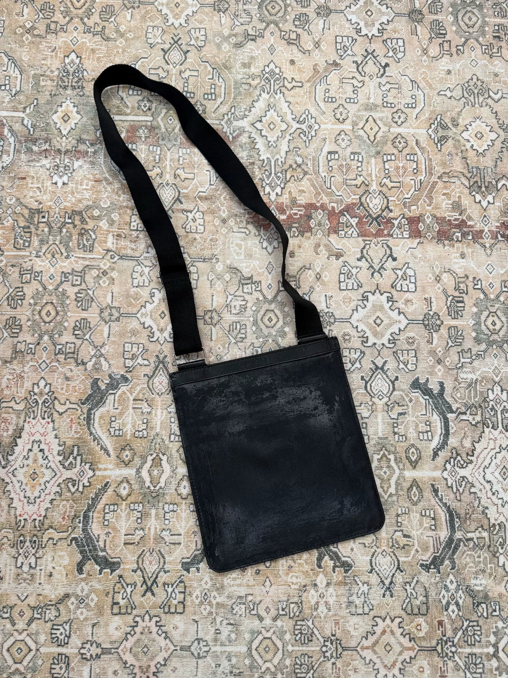 Dior Homme Waxed Coated Distressed Shoulder Bag
