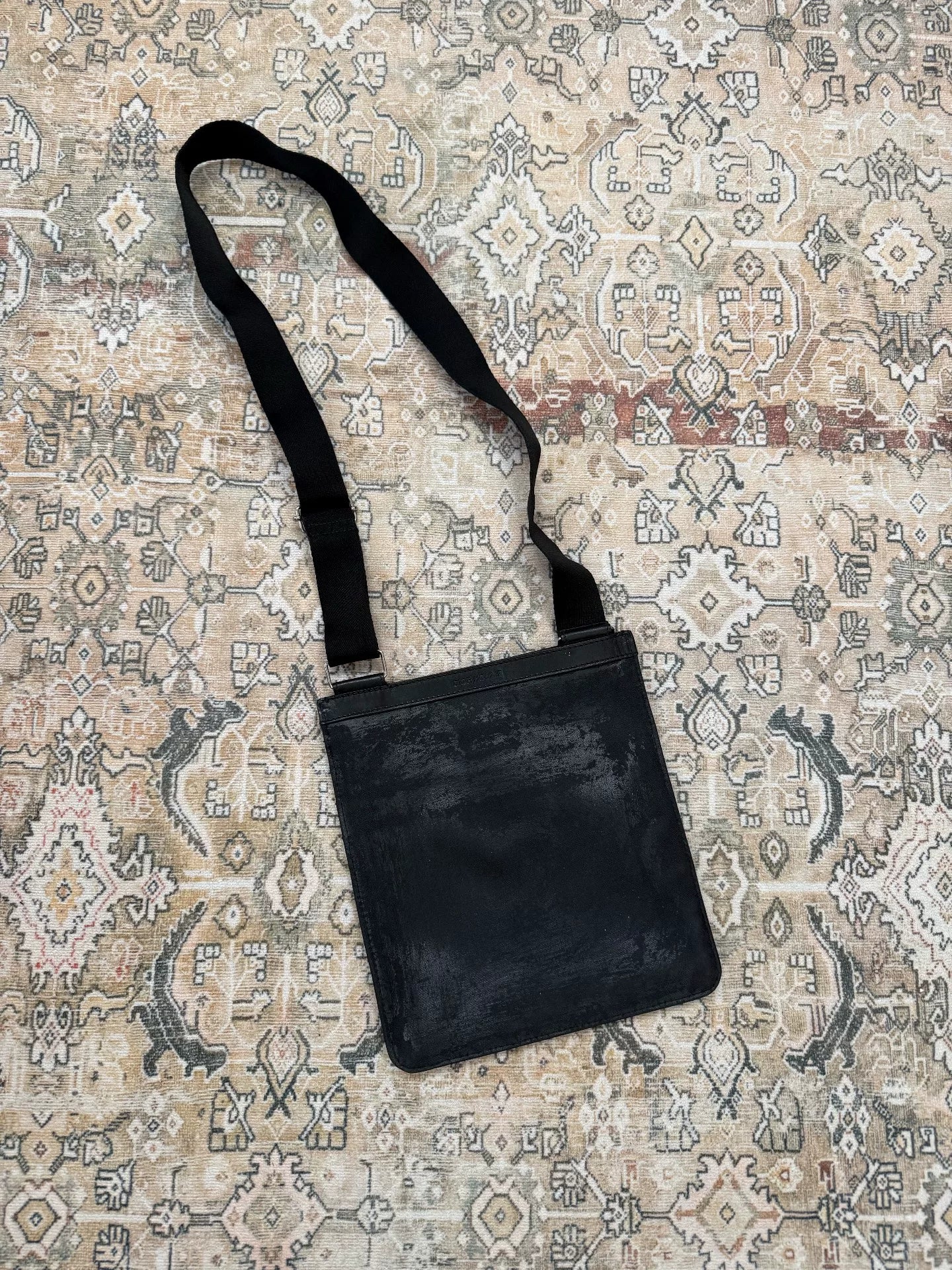Dior Homme Waxed Coated Distressed Shoulder Bag