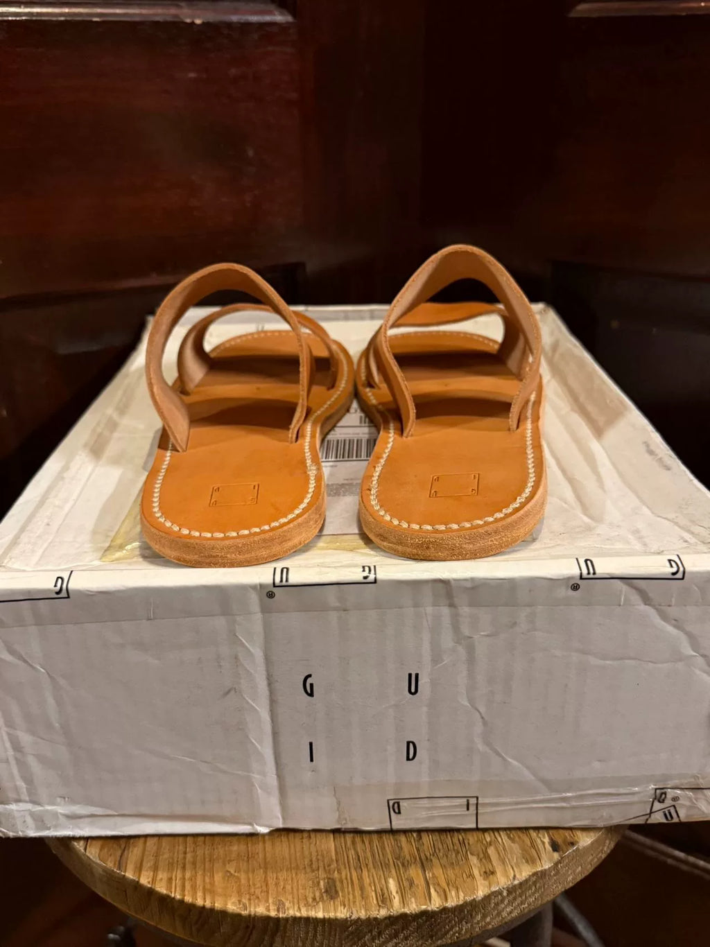 Guidi Brown Double-Strap Cowhide Sandals