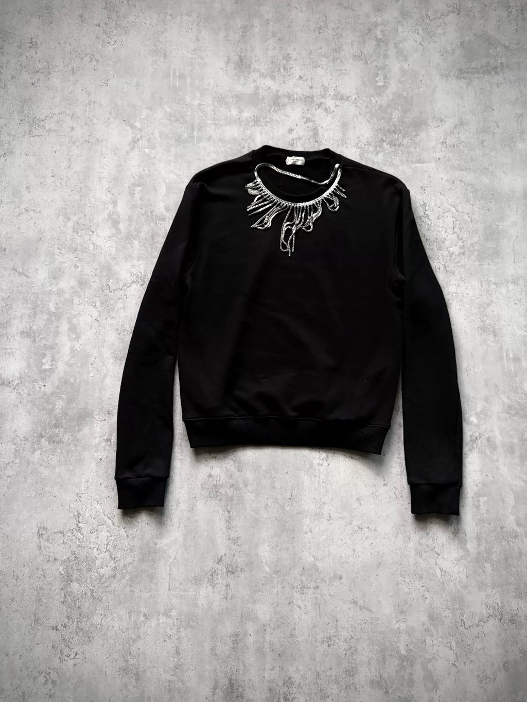 Saint Laurent Paris 14AW Black Chain Long-Sleeve Sweater