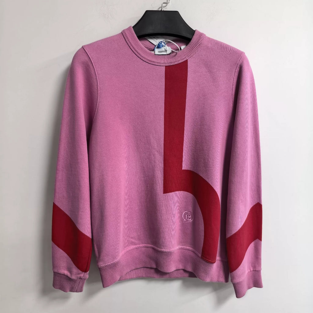 Burberry Pink Embroidered TB Round Logo Sweatshirt