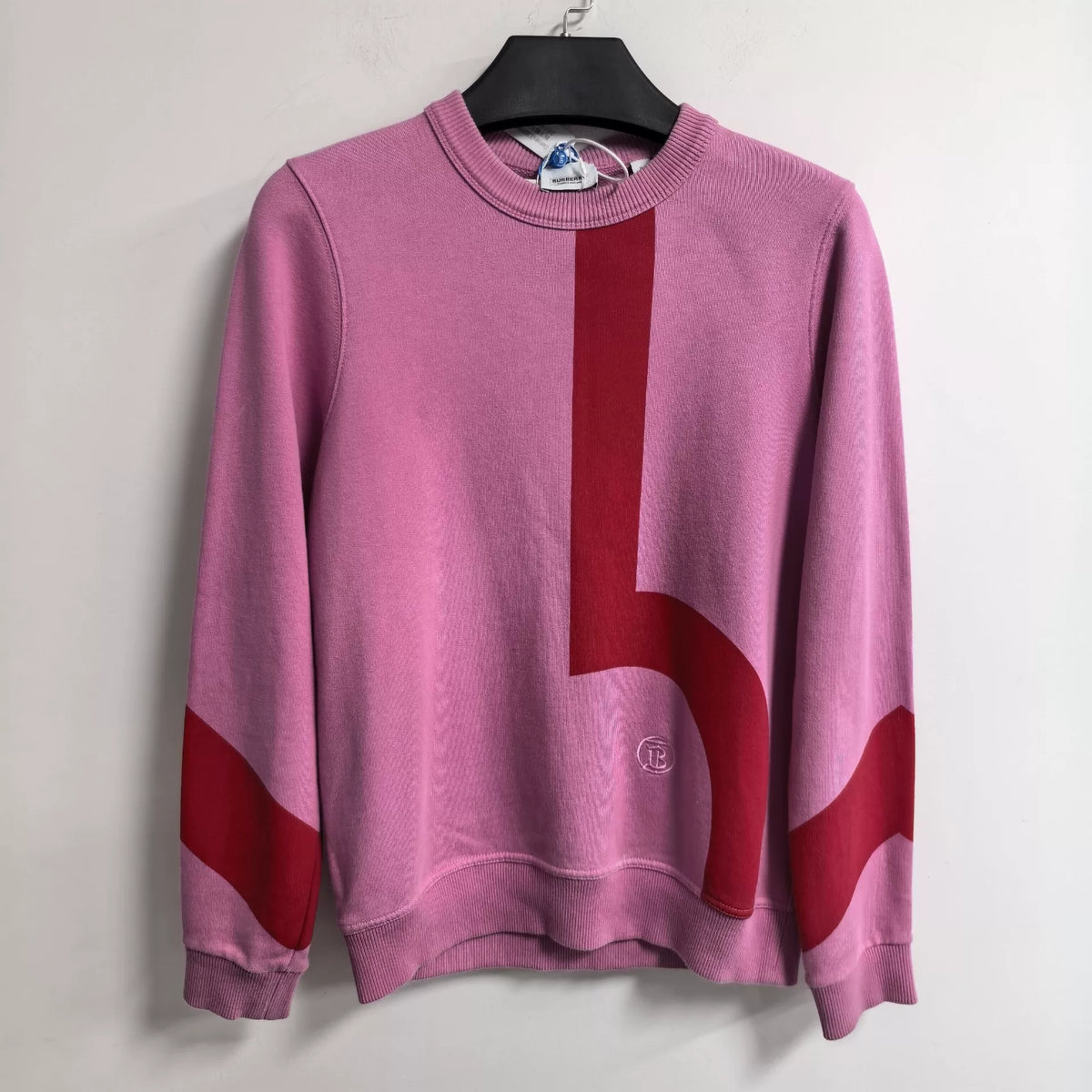 Burberry Pink Embroidered TB Round Logo Sweatshirt