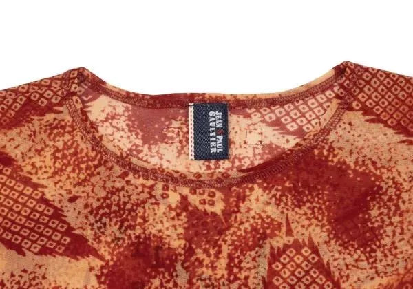 Jean Paul Gaultier Vintage Orange Maple Leaf Mesh Top