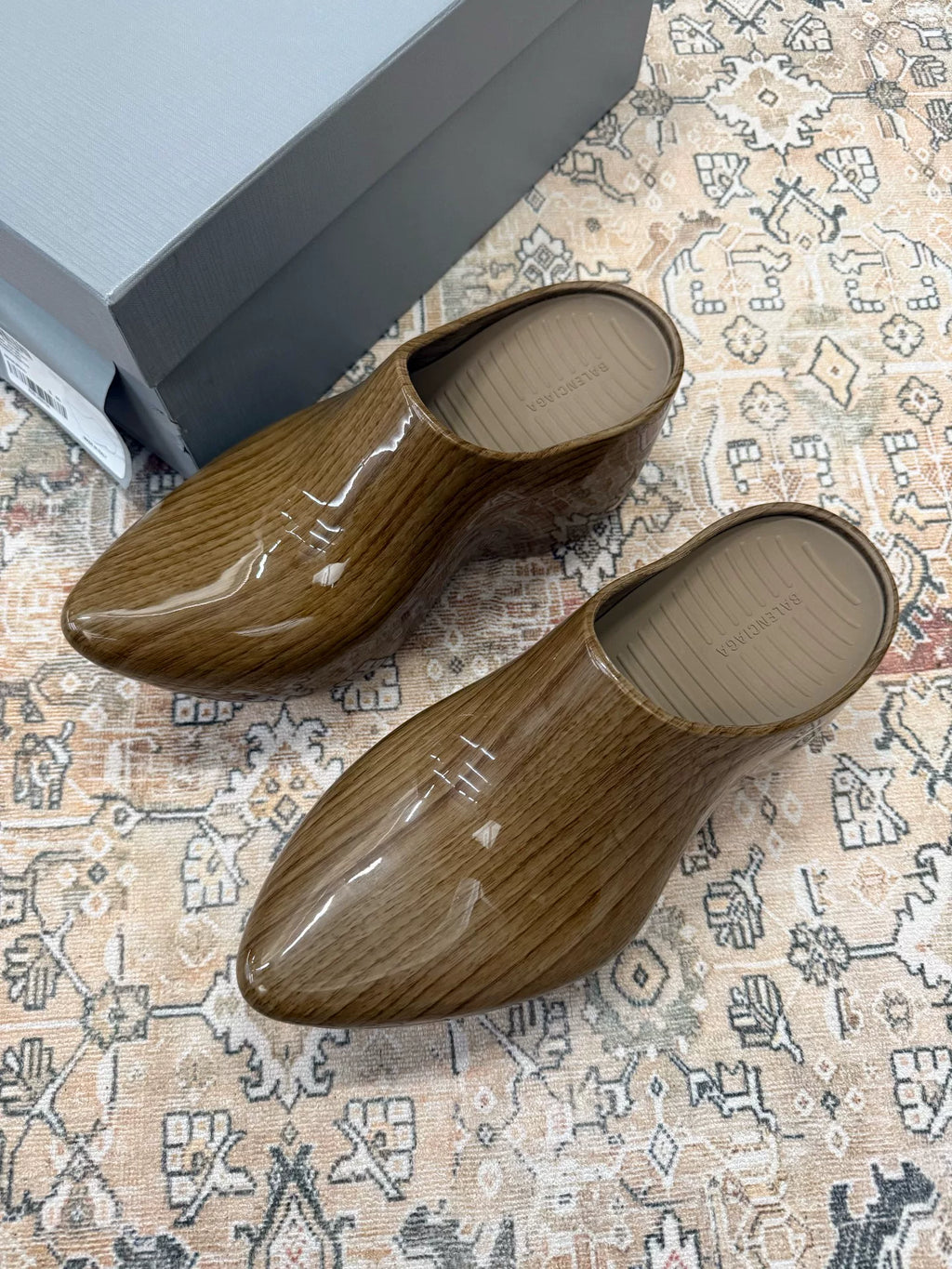 Brand-new Balenciaga Technoclog Dutch wooden clog mule slide