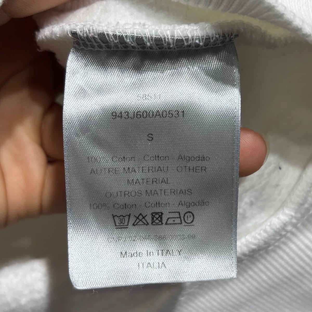 Dior White CD Letter Embroidered Combed Cotton Hooded Sweater
