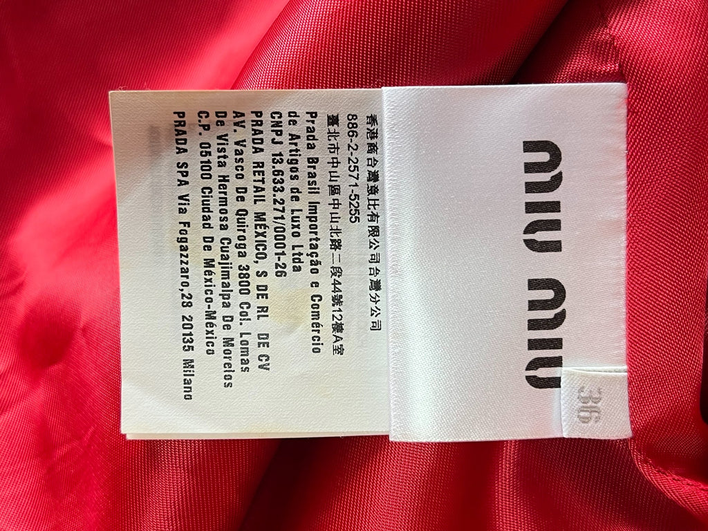 Miu Miu red beaded wool coat