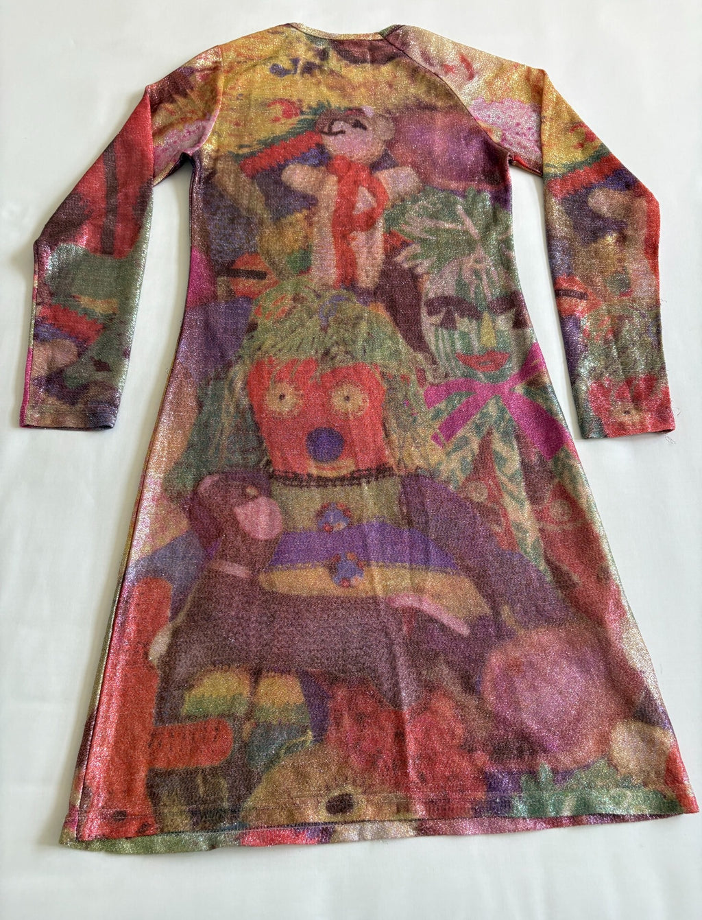 Walter Van Beirendonck Runway Print W Lt 1997-1998 Silver Slogan Kiss Vintage The Future Dress