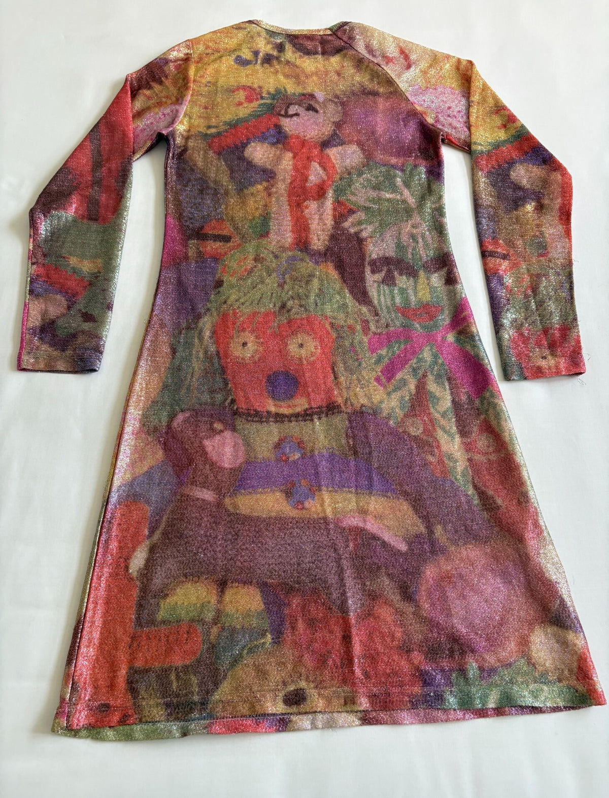 Walter Van Beirendonck Runway Print W Lt 1997-1998 Silver Slogan Kiss Vintage The Future Dress