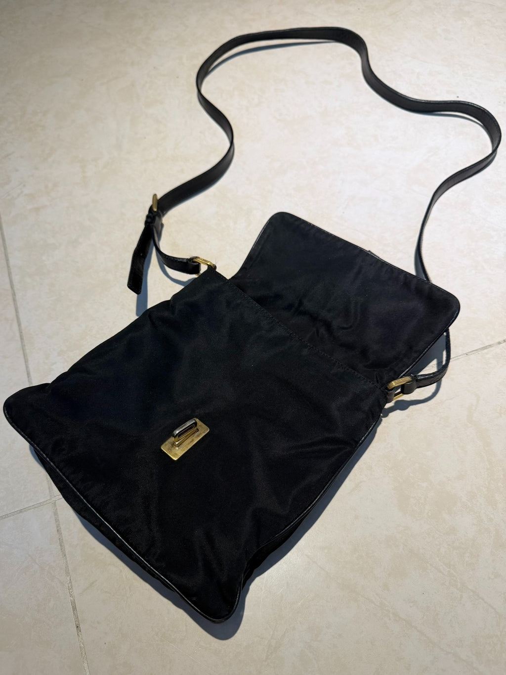 Prada Sports Label Crossbody Gold Bag
