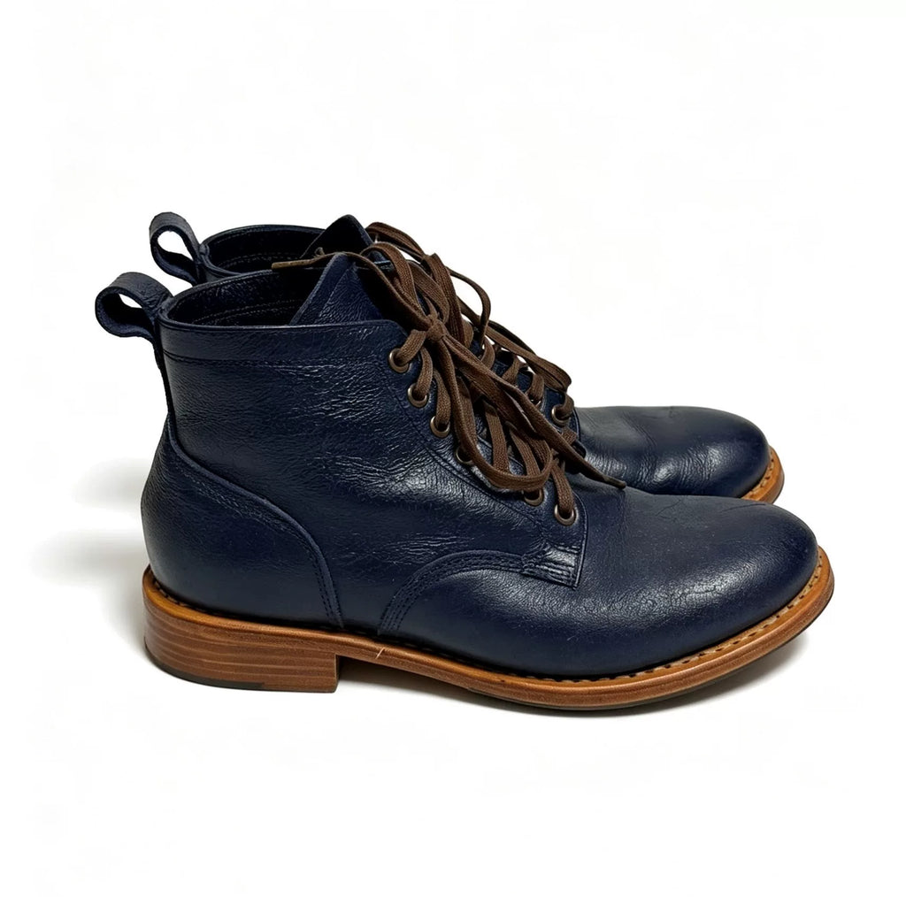 Visvim Marshal Boots-Folk Wmv Navy Leather Boots