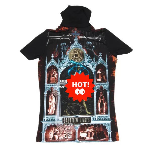 Jean Paul Gaultier Vintage Black Portrait Top