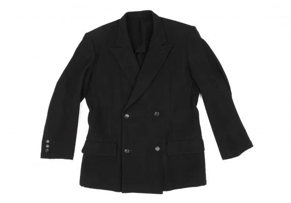 Yohji Yamamoto Black Double-Breasted Jacket