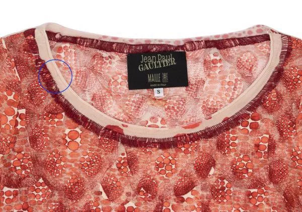 Jean Paul Gaultier Vintage Red Polka Dot Mesh Top