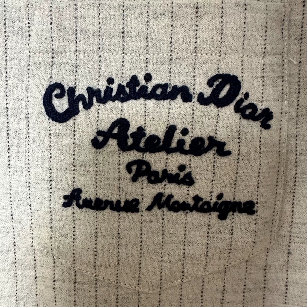 Dior Vintage Vertical Stripe Wool-Cotton Atelier Short Sleeve T-Shirt