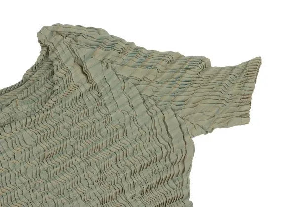 Issey Miyake Vintage Green Pleated Top