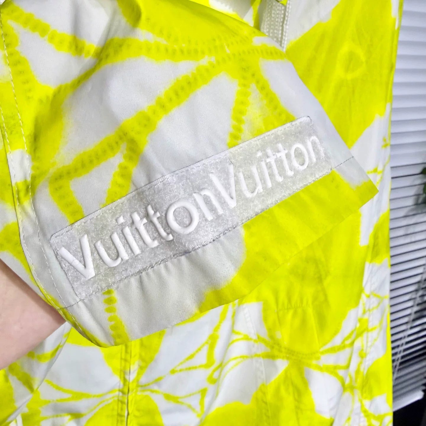 Louis Vuitton SS24 Shell Runway Monogram Three-Flower Tie-Dye Hooded Drawstring Yellow Jacket