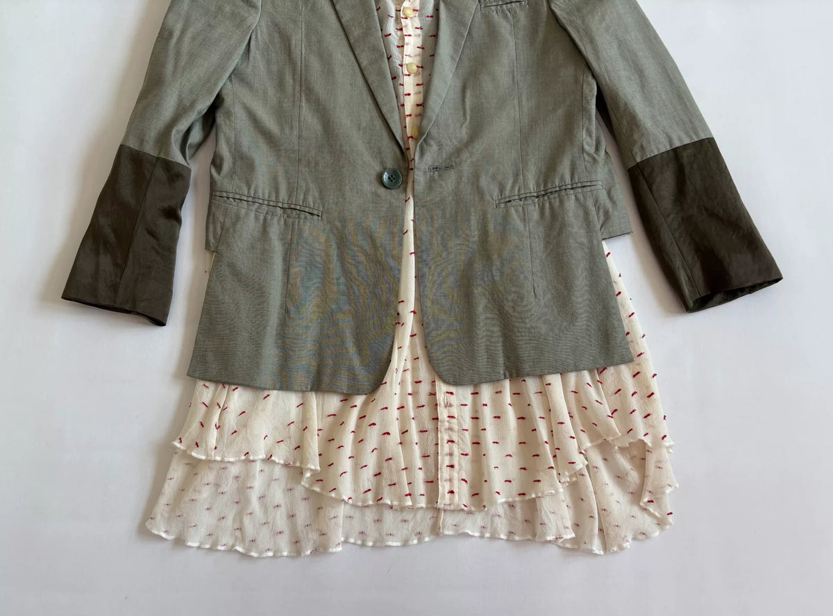 Undercover Deconstructed Patchwork Multi-Button Blazer