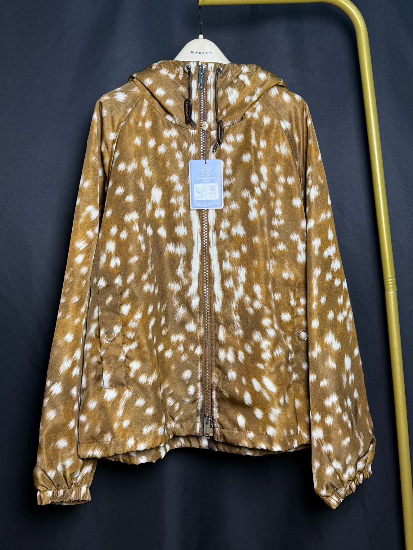 Burberry Deer Print Hooded Jacket