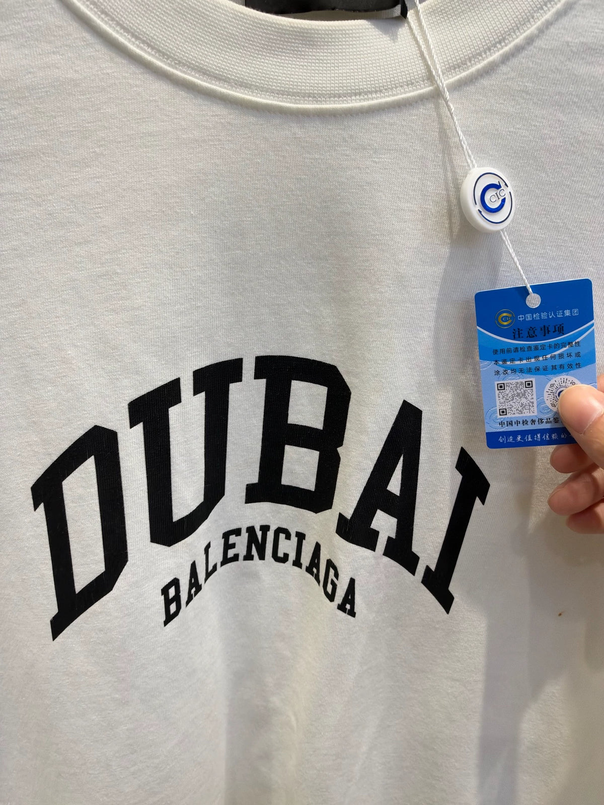 Balenciaga DUBAI White Letter Print Short Sleeve T-Shirt