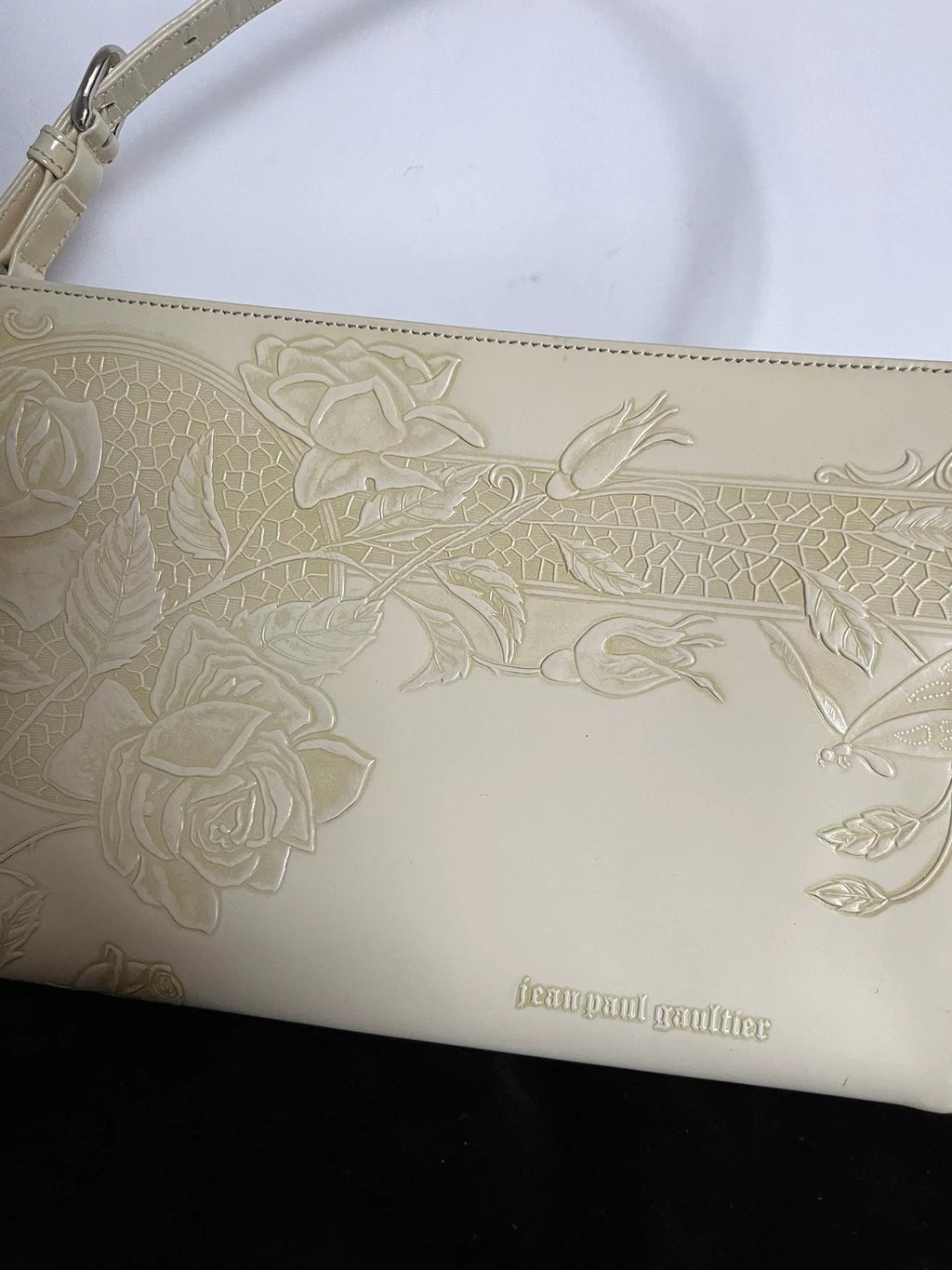 Jean Paul Gaultier Ivory Gun Flower Underarm Bag