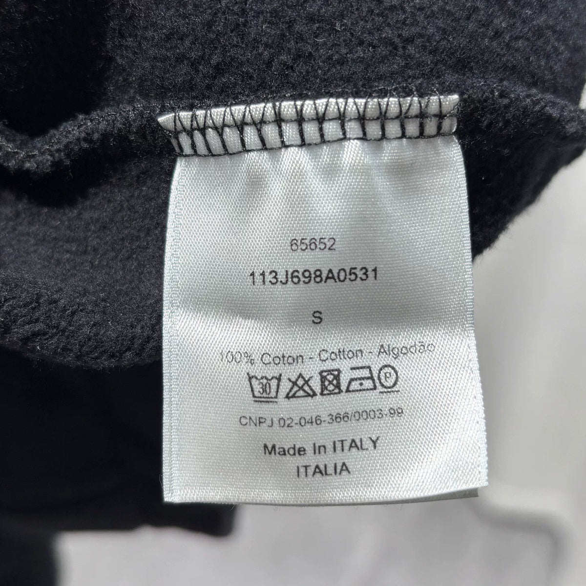Dior Black CD Letter Embroidered Logo Combed Cotton Hooded Sweater