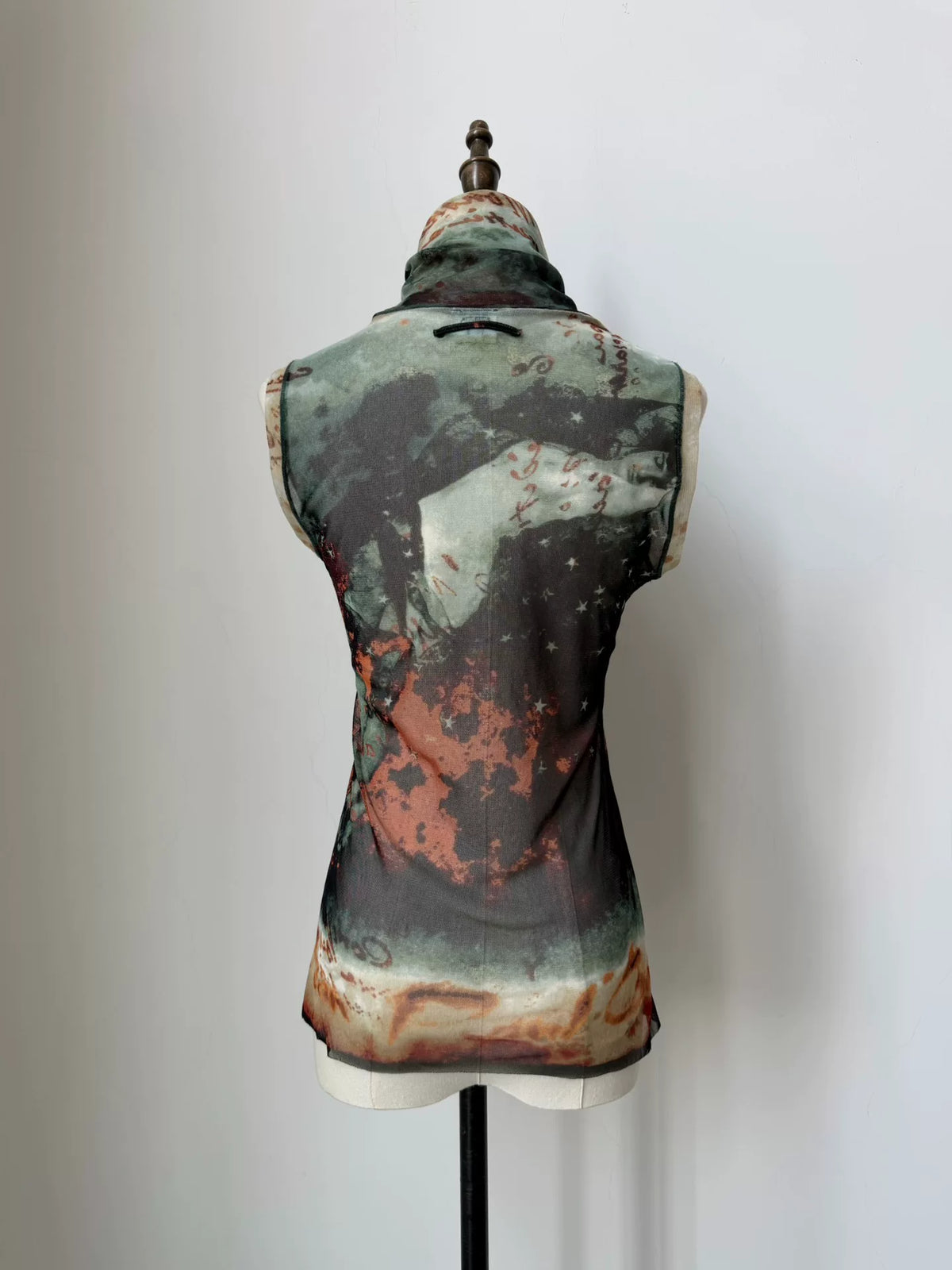 Jean Paul Gaultier Vintage Mesh Portrait Sleeveless Top