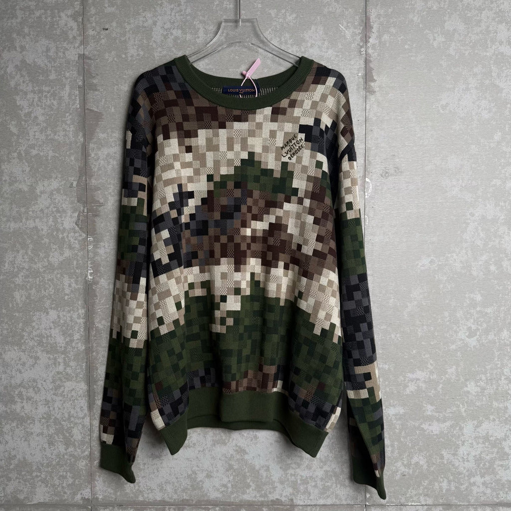 Louis Vuitton Virgil Abloh Pixel Camo Patchwork Sweatshirt