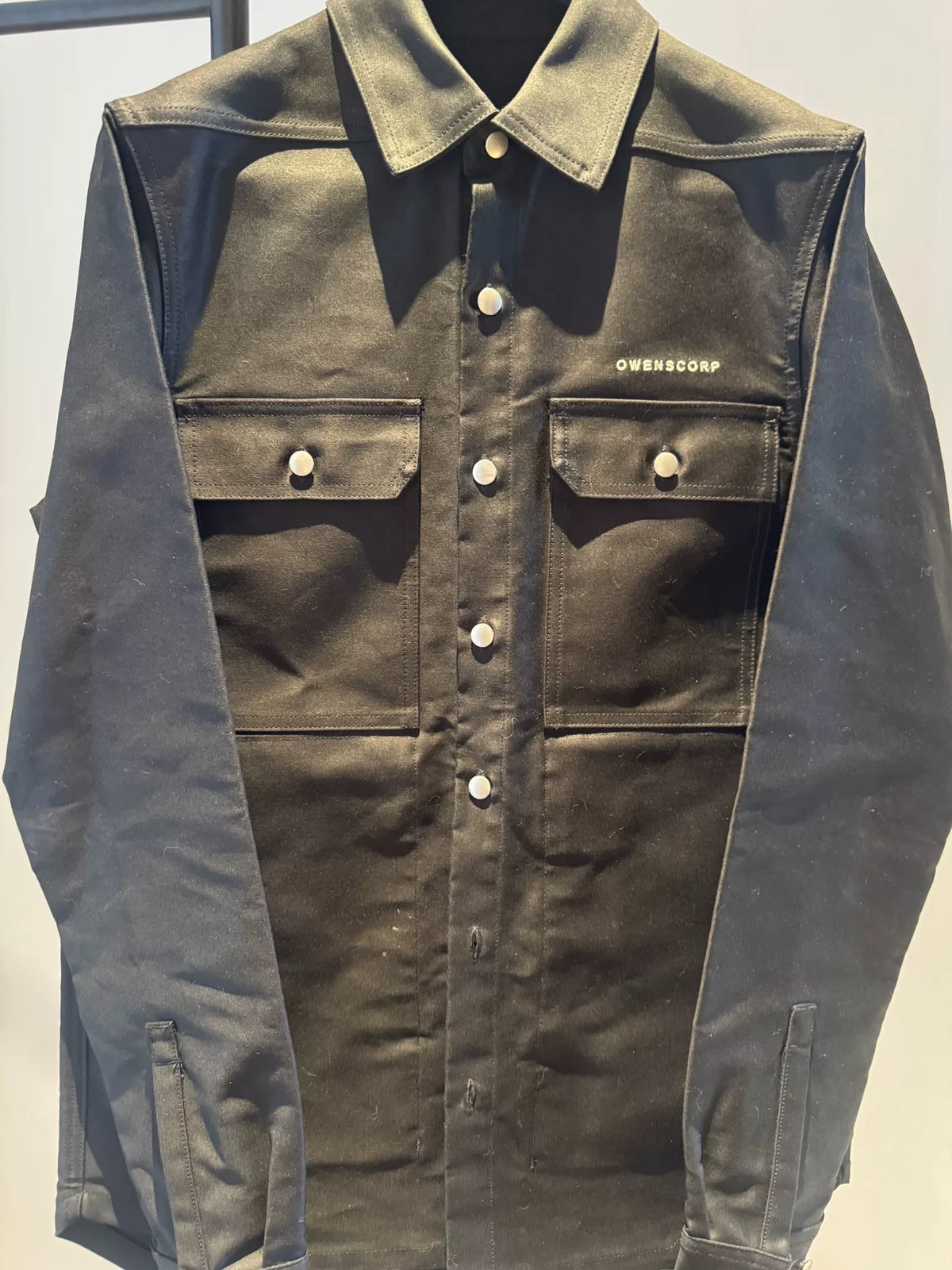 Rick Owens Forever Satin Cotton Work Shirt