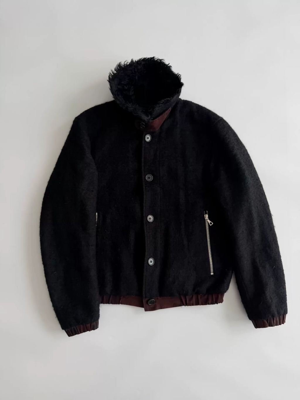 Dries Van Noten FW14 Wool Camel Mohair Plaid Collared Jacket