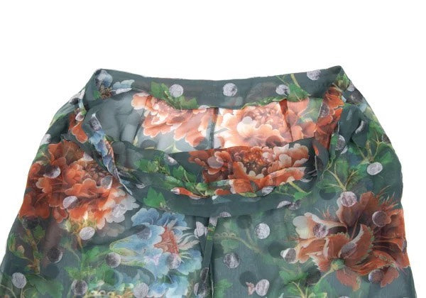 Yohji Yamamoto Floral Polka Dot Print Wrap Skirt
