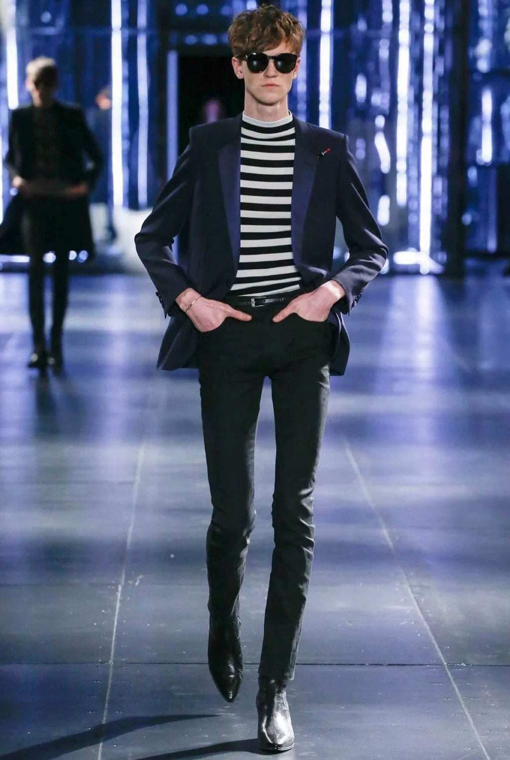 Saint Laurent 15FW Black White Turtleneck Sweater