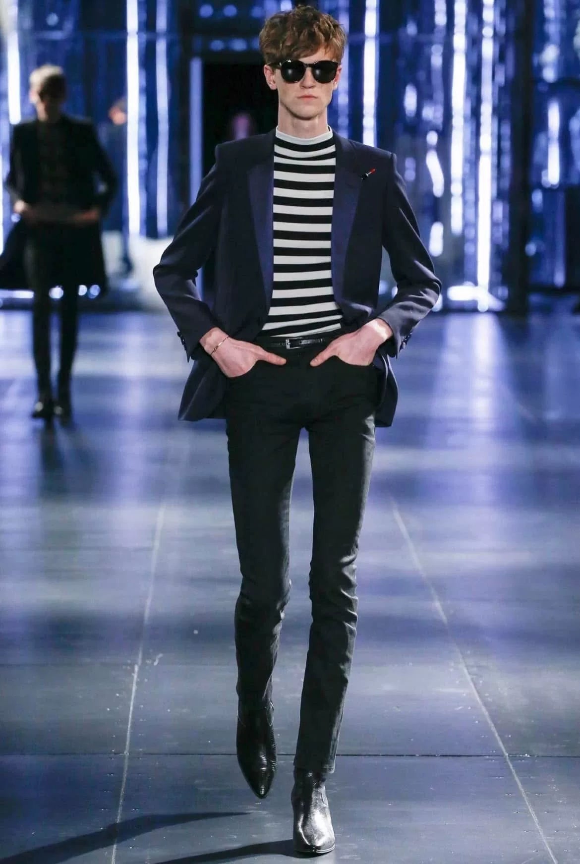 Saint Laurent 15FW Black White Turtleneck Sweater