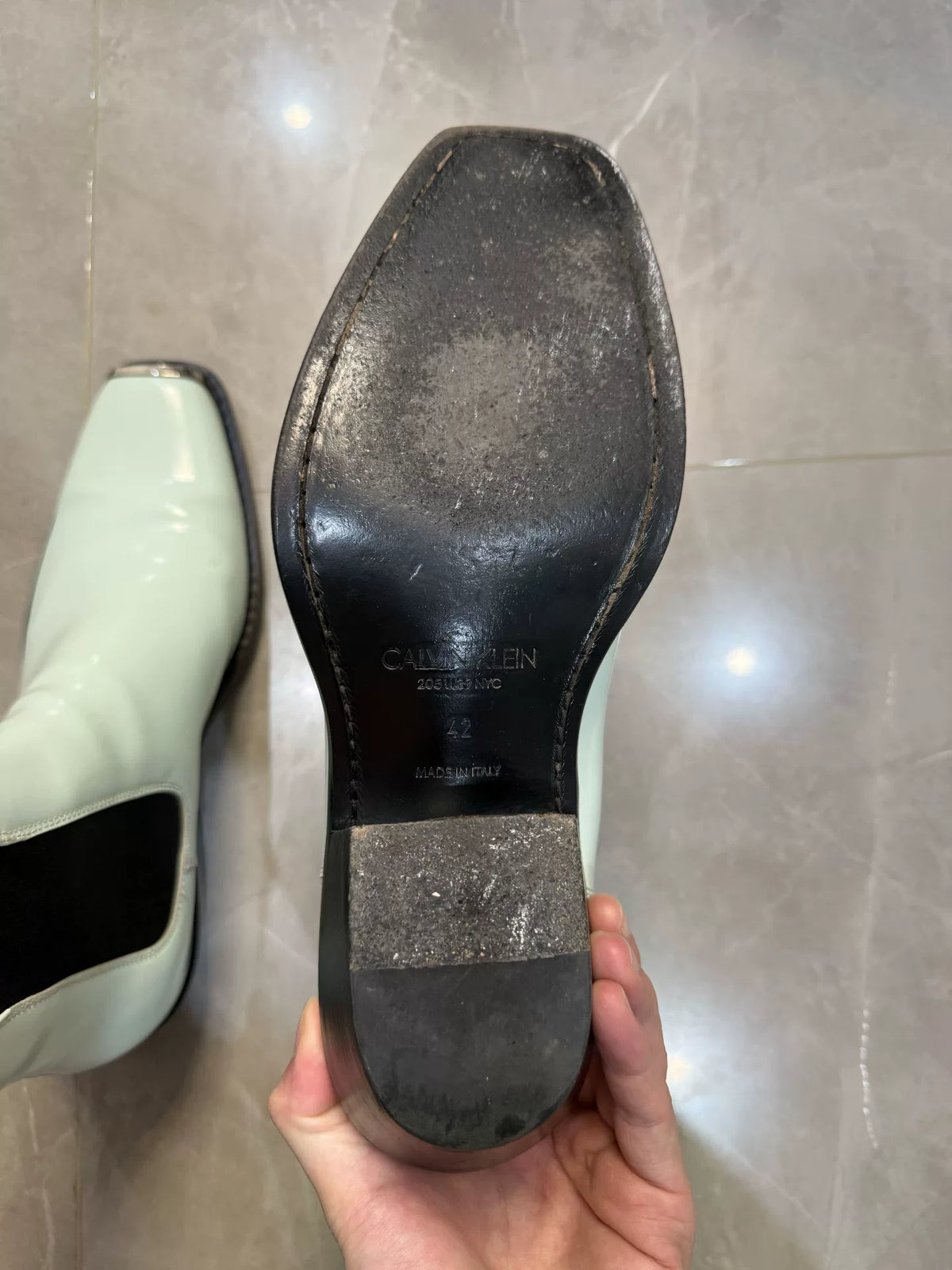 Calvin Klein SS06 Ck205w39nyc Patent Leather Chelsea Boots