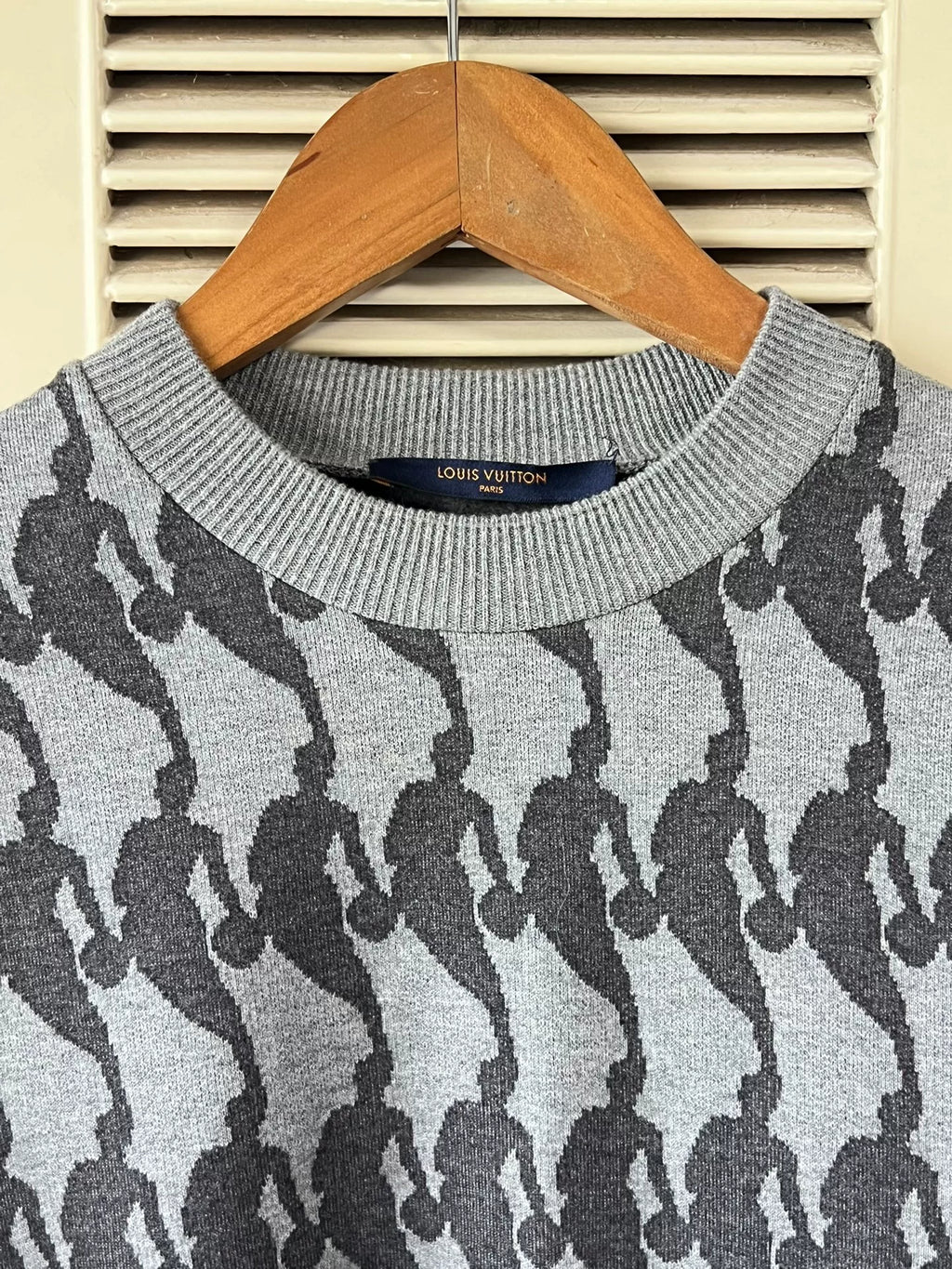 Louis Vuitton LV x NBA Collaboration Gray Knit Sweatshirt