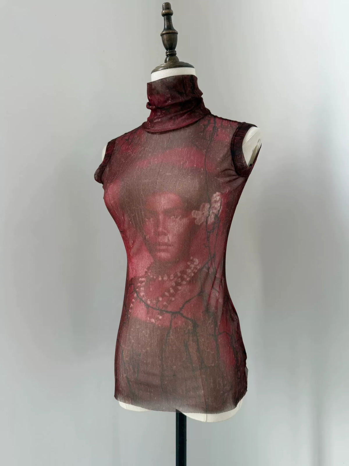 Jean Paul Gaultier Vintage Mesh Portrait Sleeveless Top