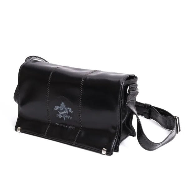 Jean Paul Gaultier Black Leather Dragon Sword Heart Crossbody Bag