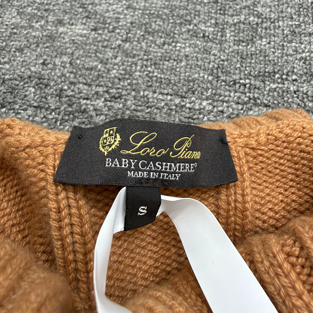 Loro Piana BABYCASHMERE Three-Color Patchwork Cashmere Knit Sweater