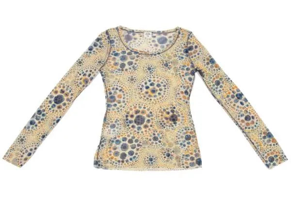 Jean Paul Gaultier Vintage Yellow Floral Mesh Top