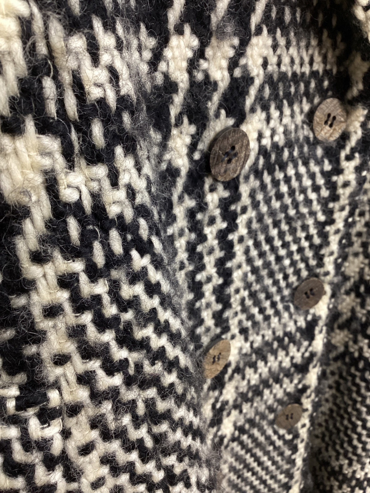 Issey Miyake 1980s Houndstooth Wool Coat