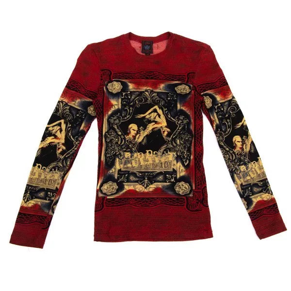 Jean Paul Gaultier Vintage Red Portrait Top