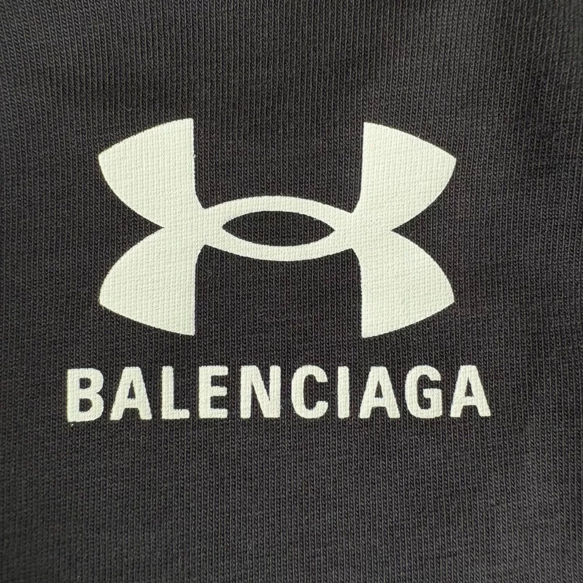 Balenciaga × Under Armour SS25 Black Letter Logo Print Short Sleeve Top
