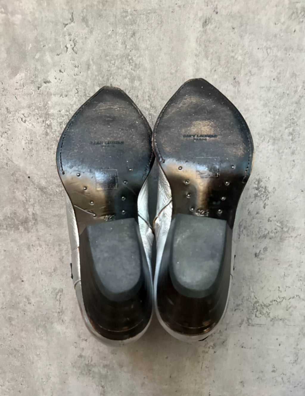Saint Laurent Paris 15SS Silver Blue Star Western Boots by Hedi Slimane