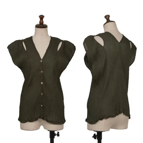 Issey Miyake Vintage Green Pleated Top