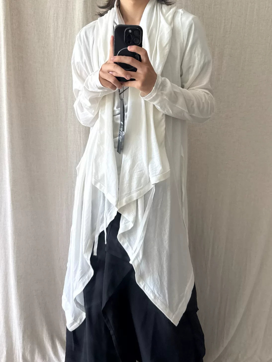 Julius SS22 Dark Vanguard Drapey Robe-Style Open Cardigan