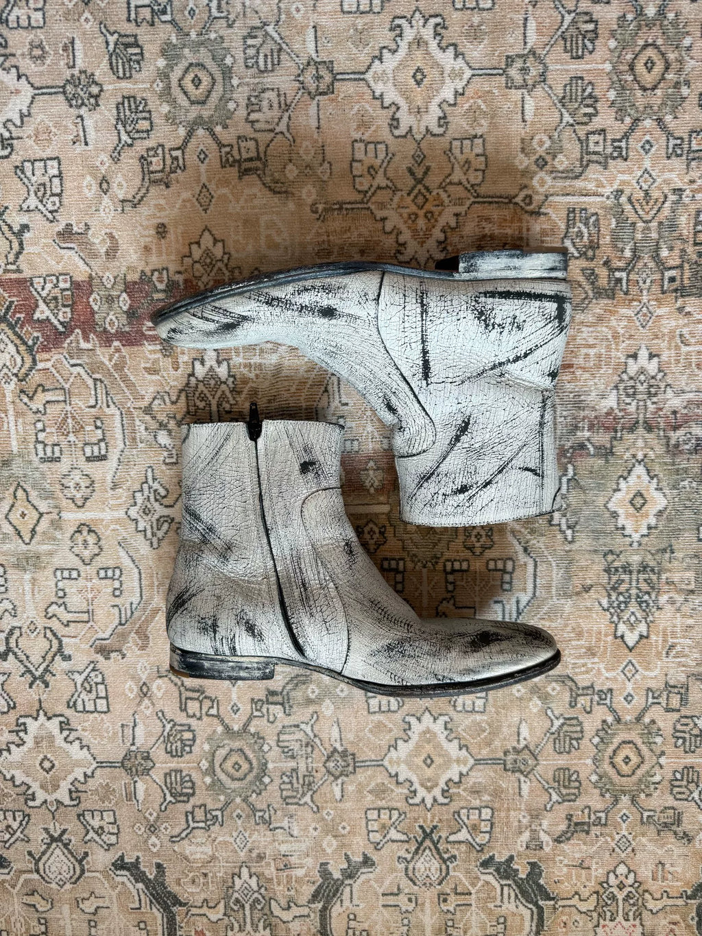 Maison Margiela White Painted Distressed Boots