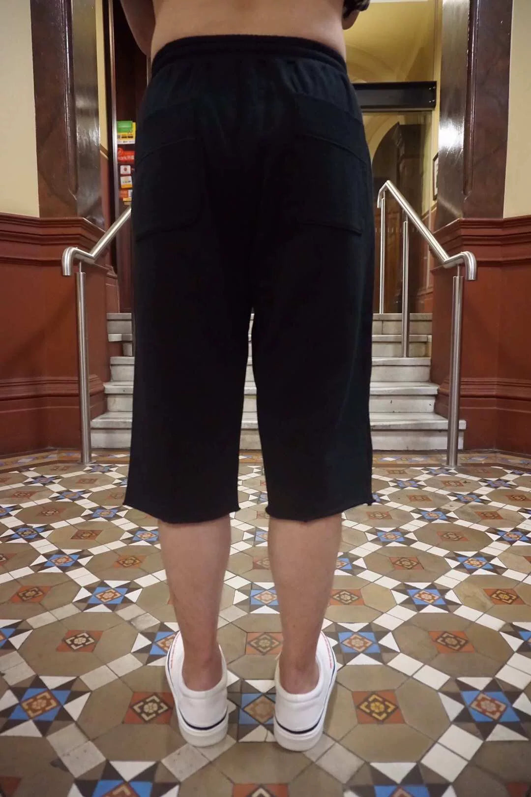 Johnundercover SS19 Black Logo Print Cotton Shorts