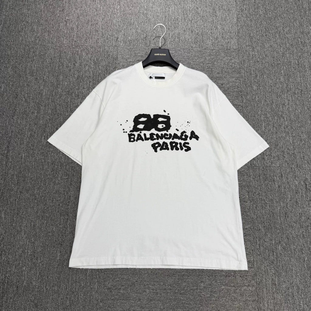 Balenciaga Graffiti Letter Short Sleeve Top